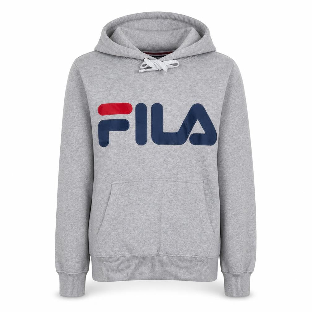 Fila Womens Grey XS Pullover Hoodie Sweatshirt with Logo Print
