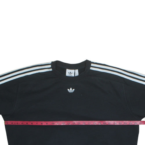 Adidas Men's Black XL Pullover Sweatshirt with Logo Trim