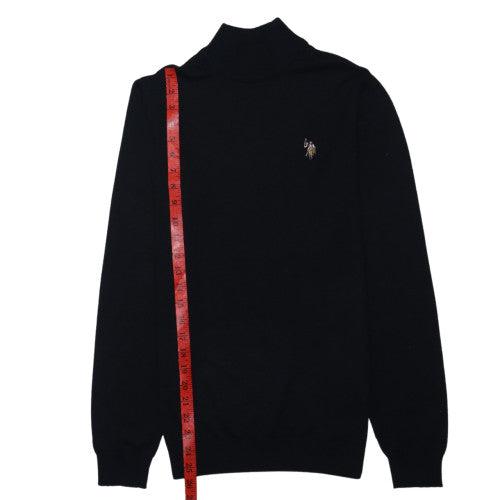 Ralph Lauren Men's Black Wool Roll Neck Jumper Size S