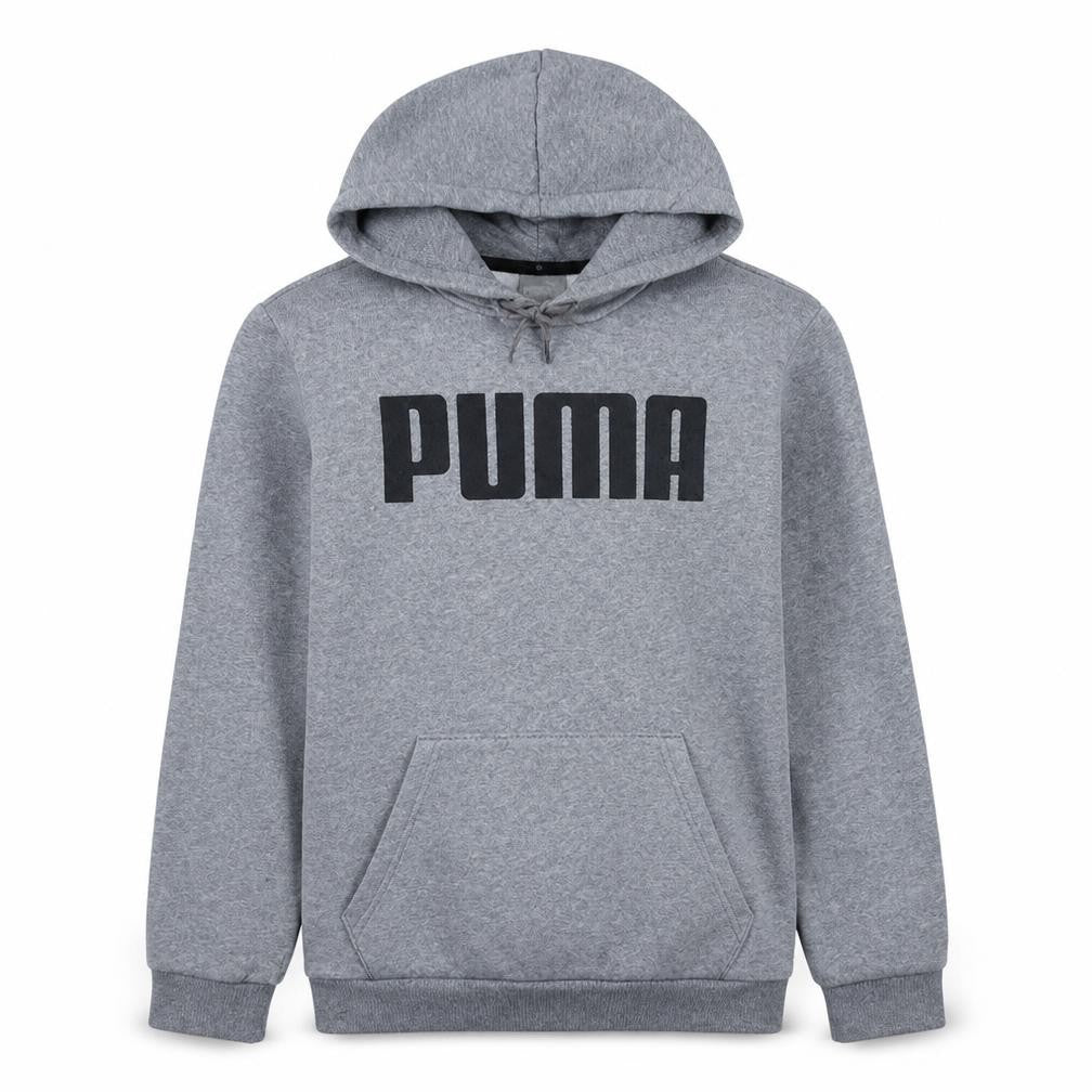 Puma Men's Grey Pullover Hoodie Small Sports Fleece Sweatshirt