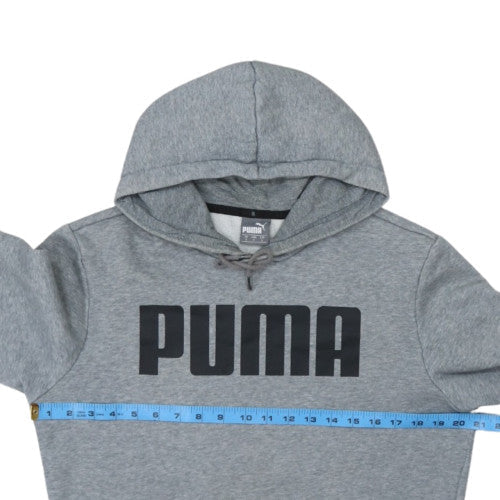 Puma Men's Grey Pullover Hoodie Small Sports Fleece Sweatshirt