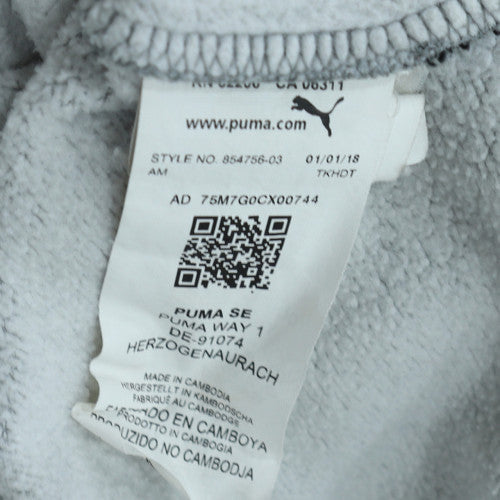 Puma Men's Grey Pullover Hoodie Small Sports Fleece Sweatshirt