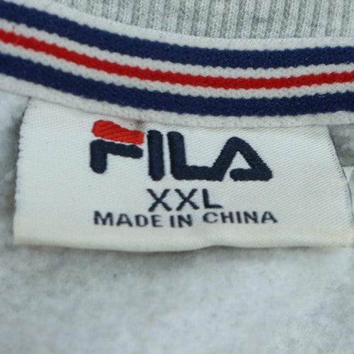 Fila Men's Grey Pullover Sweatshirt XXL Regular Fit Logo Crew Neck