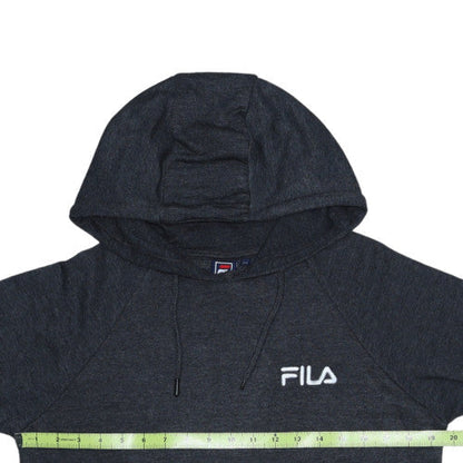 Back view of Fila Men’s Black Pullover Hoodie M Regular Fit Logo Sweatshirt