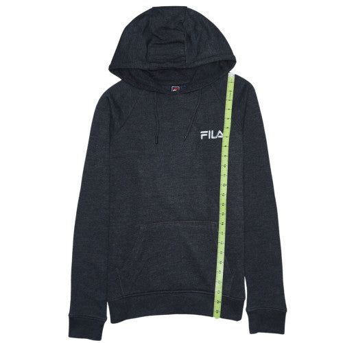 FILA Men’s Black Pullover Hoodie M Regular Fit Logo Sweatshirt