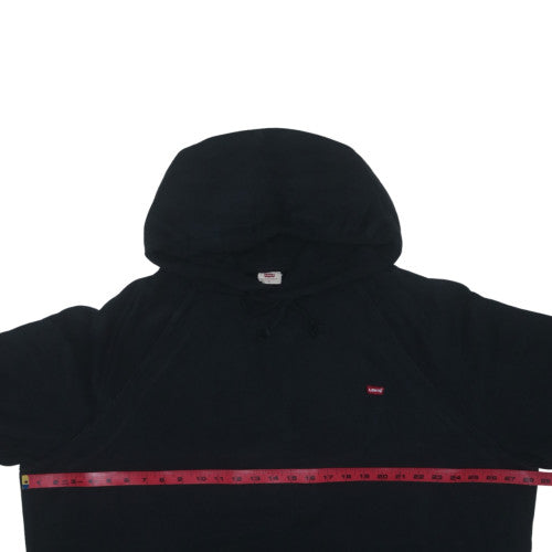 Levi's Men's Black Pullover Hoodie Size L Logo Fleece Sweatshirt