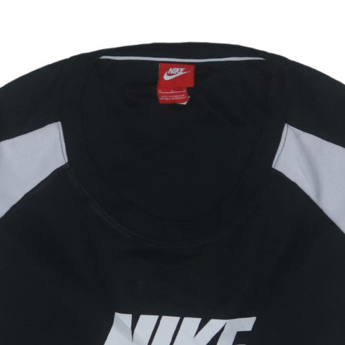 Nike Men's Black Crew Neck Pullover Sweatshirt M Logo Sportswear