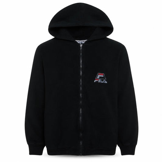 Fila Men's Black Full Zip Hoodie S Sports Logo Sweatshirt
