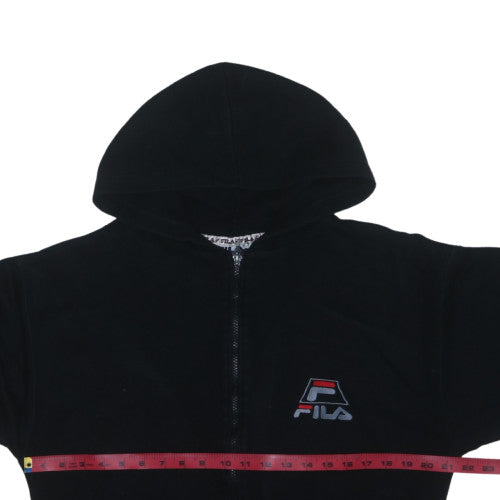 Fila Men's Black Full Zip Hoodie S Sports Logo Sweatshirt