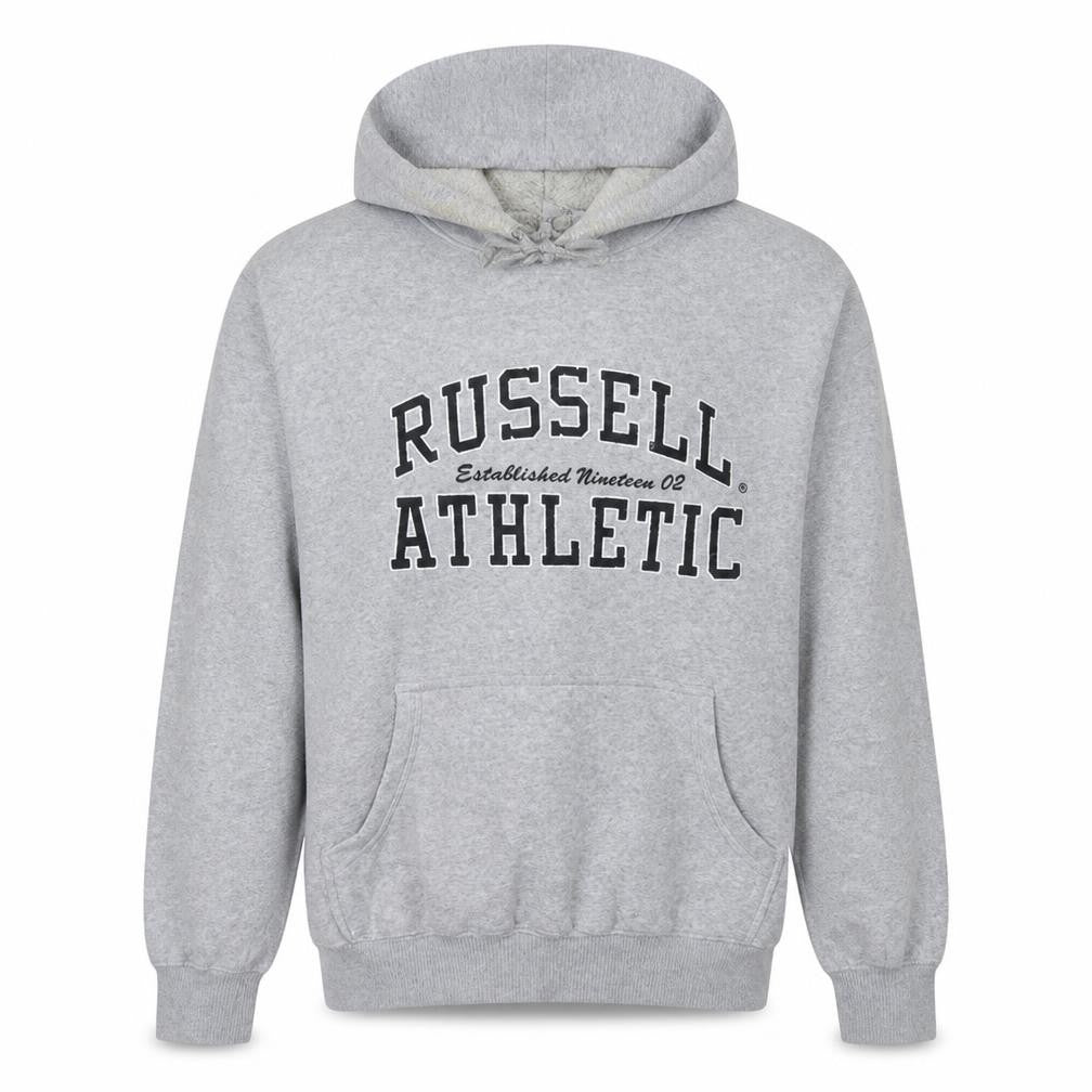 Russell Athletic Men's Grey Pullover Hoodie L Sports Style