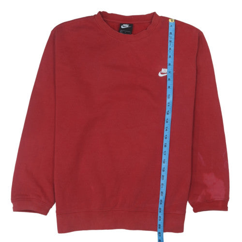 Nike Men’s Red Crew Neck Pullover Sweatshirt Size L Sports Style