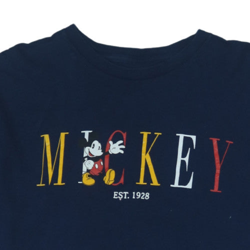 Disney Mickey Mouse Men's Navy Blue XL Cotton Graphic T-Shirt