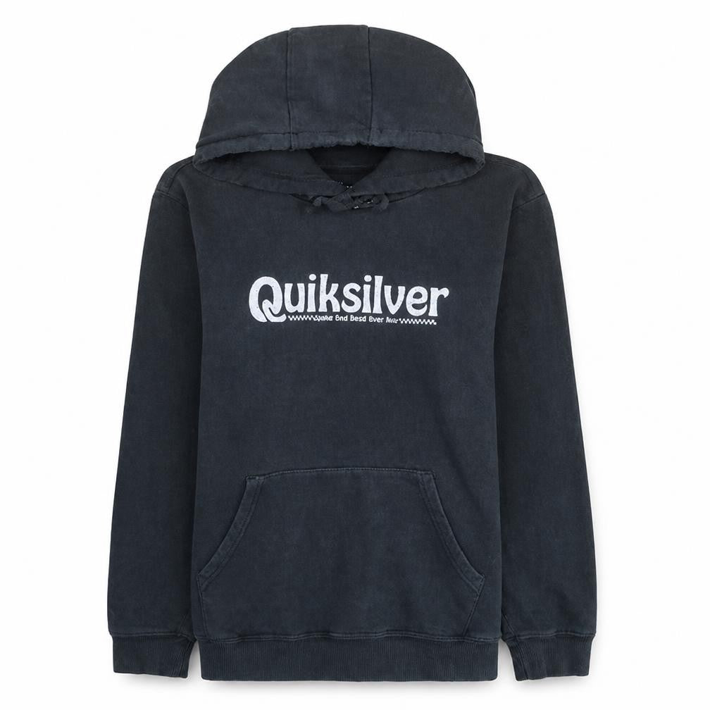 Quiksilver Men's Black Pullover Hoodie Medium Surf Style Fleece