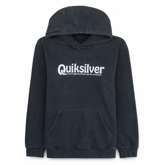 Quiksilver Men's Black Pullover Hoodie Medium Surf Style Fleece