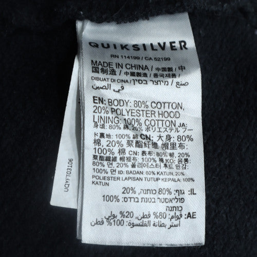 Quiksilver Men's Black Pullover Hoodie Medium Surf Style Fleece