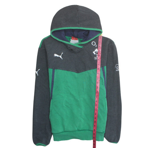Puma Men’s Green Rugby IRFU Hoodie M Pullover Fleece Sweatshirt