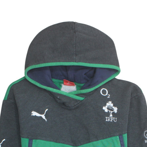 Puma Men’s Green Rugby IRFU Hoodie M Pullover Fleece Sweatshirt