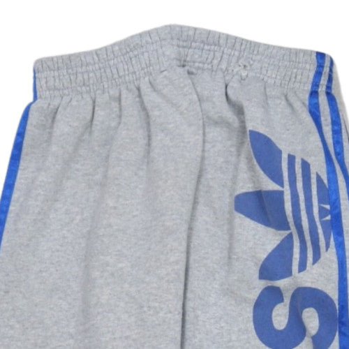 Adidas Men’s Grey Track Pants L Elastic Waist Fleece Comfort