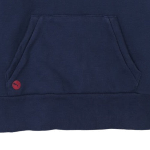 Puma Womens Navy Blue Pullover Hoodie UK 16 Cotton Blend Logo