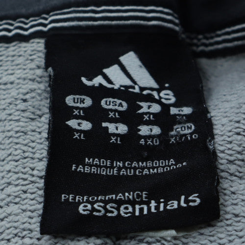 Adidas Men's Blue XL Pullover Hoodie with Logo and Drawstring