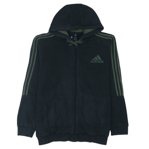 Adidas Mens Black XL Full Zip Hooded Sweatshirt Fleece Jacket