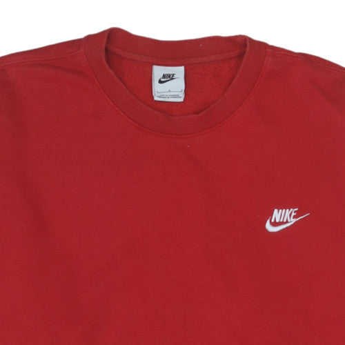 Nike Men's Red Pullover Crew Neck Sweatshirt L Regular Fit Sports