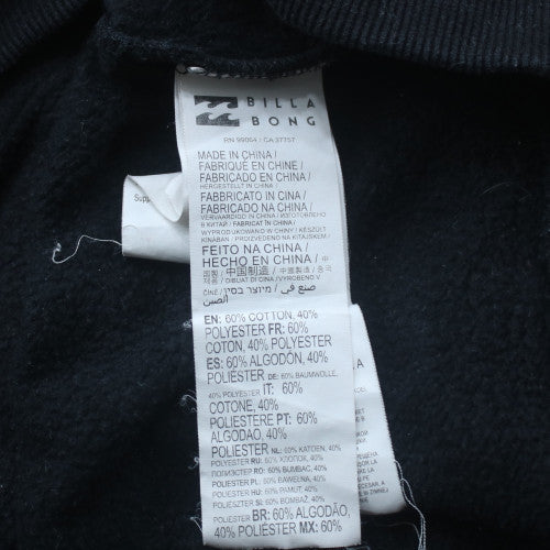 Billabong Men’s Black Pullover Hoodie S Fleece Surf Logo