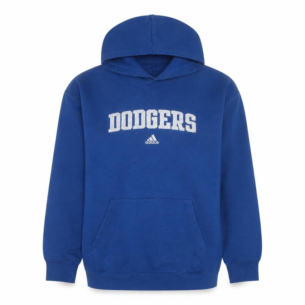 Adidas Men's Blue Pullover Hoodie M Dodgers Fleece Sweatshirt