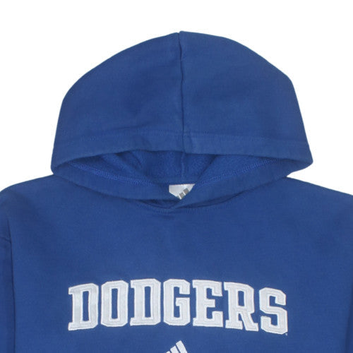 Adidas Men's Blue Pullover Hoodie M Dodgers Fleece Sweatshirt