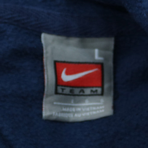 Nike Team Men's Blue Pullover Hoodie L Embroidered Sports Fleece