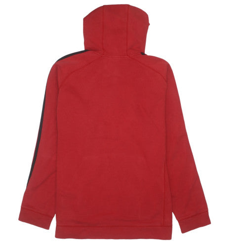 Adidas Men's Red XL Pullover Hoodie with Black Logo