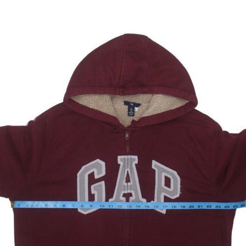 GAP Men's Burgundy Full Zip Hoodie XL Fleece Lined Cotton Blend