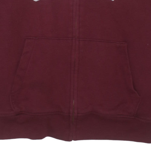 GAP Men's Burgundy Full Zip Hoodie XL Fleece Lined Cotton Blend