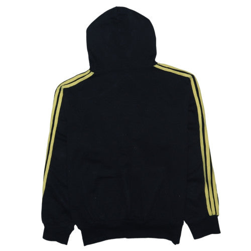 Adidas Mens Black & Yellow Hoodie L Pullover Graphic Print