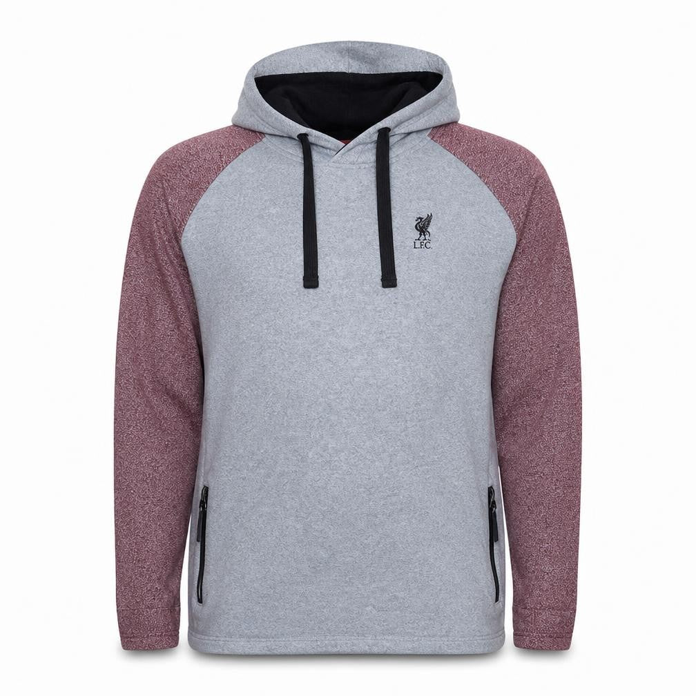 LFC Men's Grey & Burgundy Pullover Hoodie Size L Regular Fit