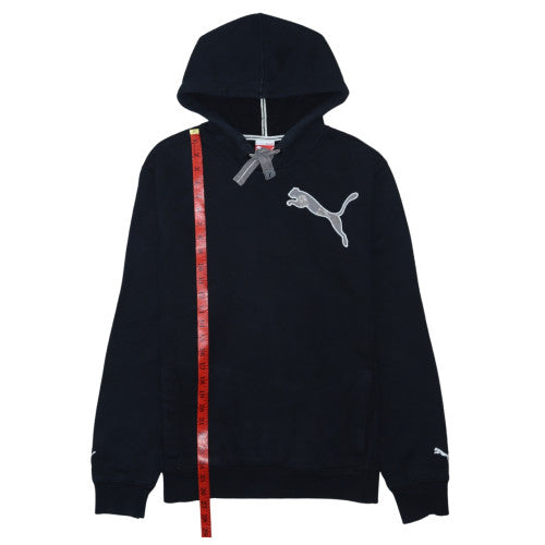 Puma Mens Black Pullover Hoodie M Sport Logo Fleece Sweatshirt