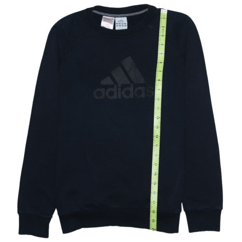 Adidas Boys Black Cotton Crew Neck Sweatshirt 13-14 Years Essentials