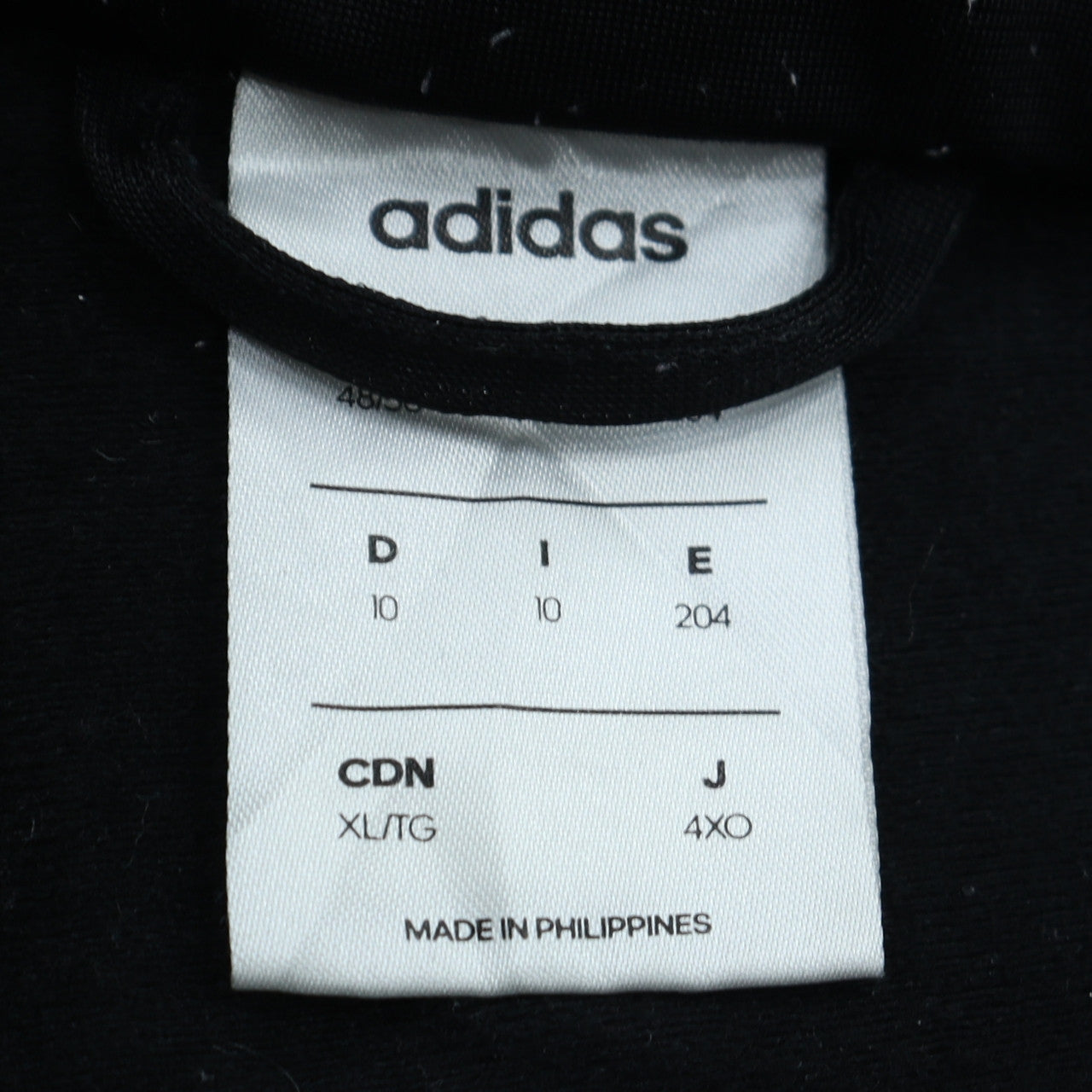 Adidas Mens Black 4XL Full Zip Sweatshirt Jacket