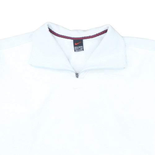 Nike Mens White XXL 1/4 Zip Fleece Sweatshirt Pullover