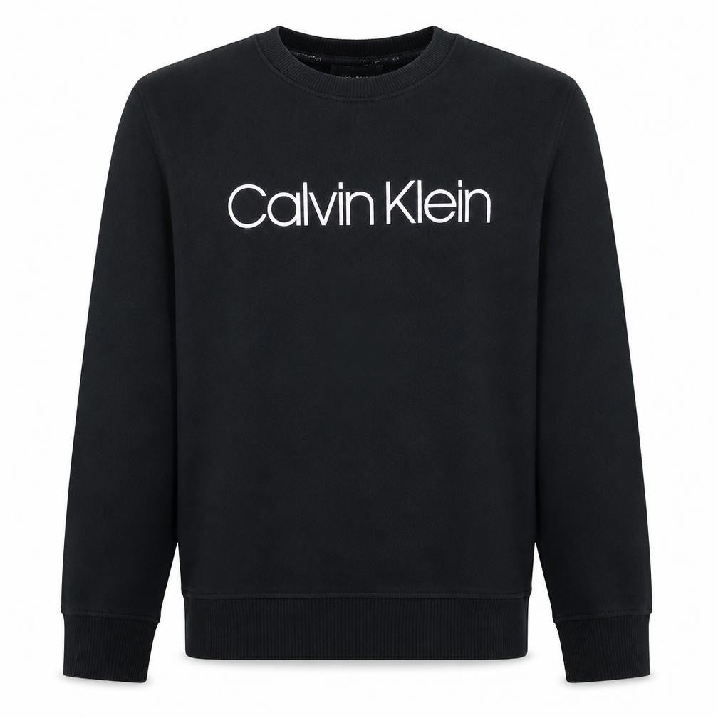 Calvin Klein Men's Black Cotton Logo Crew Neck Sweatshirt M