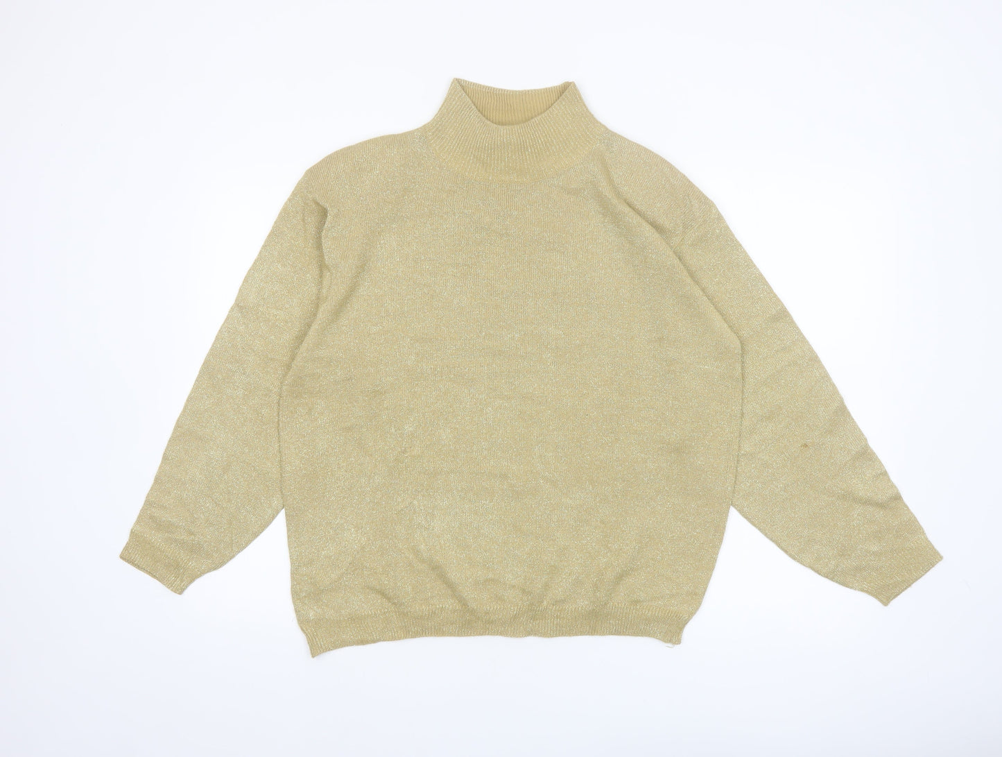 LISE J. Women’s Beige Mock Neck Long Sleeve Pullover Jumper Size L