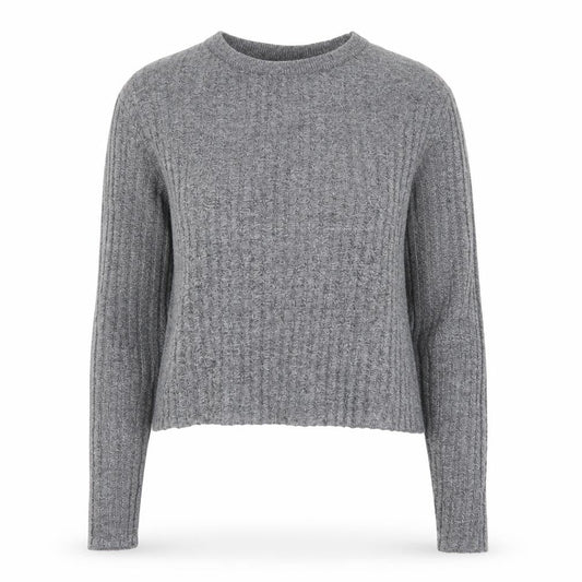 Front view of Red Herring Women's Grey, size 12, Crew Neck Knit Jumper