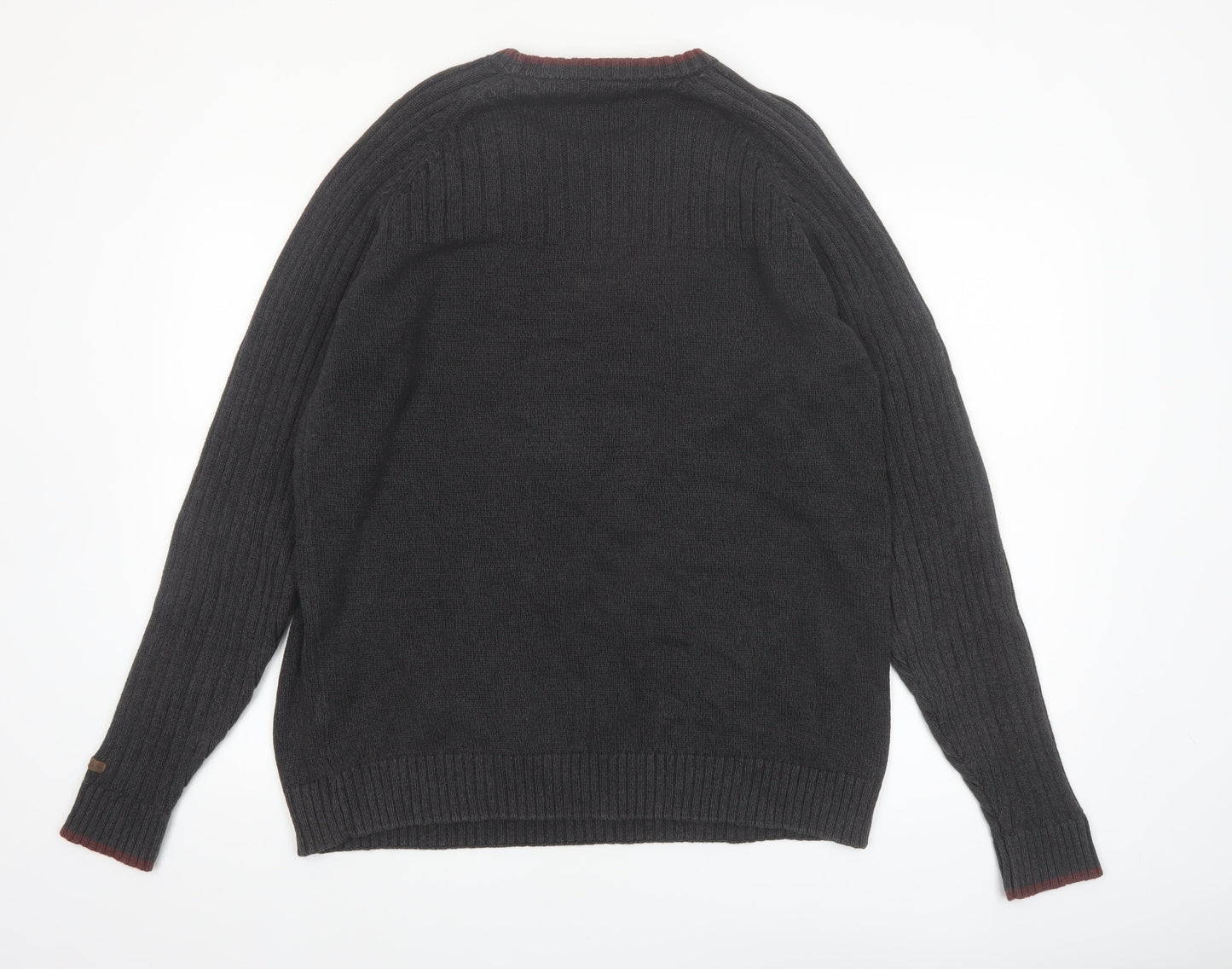 Columbia Men's Grey Cotton Crew Neck Knit Jumper Size L