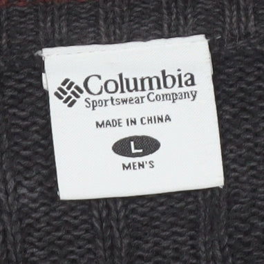 Columbia Men's Grey Cotton Crew Neck Knit Jumper Size L