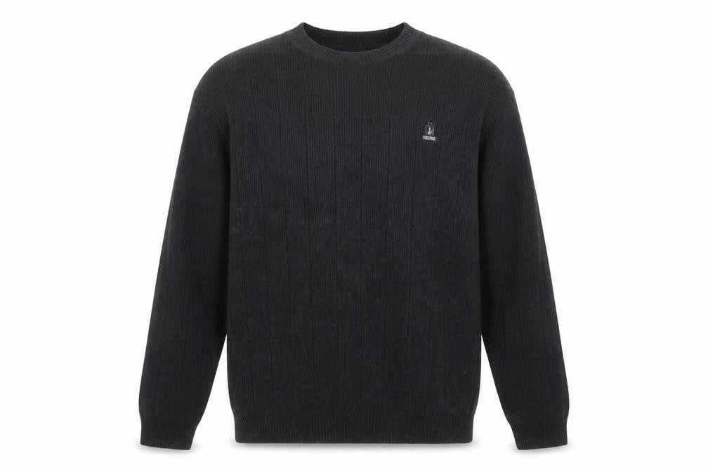 IZOD Men's Black Cotton Crew Neck Pullover Jumper Size L