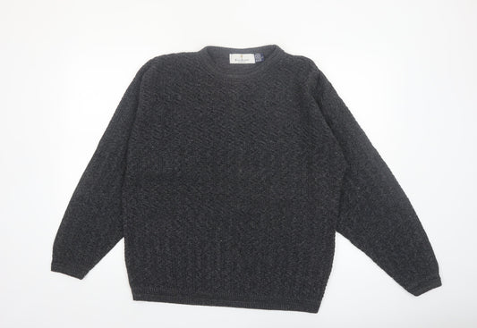 Bill Blass Mens Grey Knit Cotton Pullover Jumper Size L