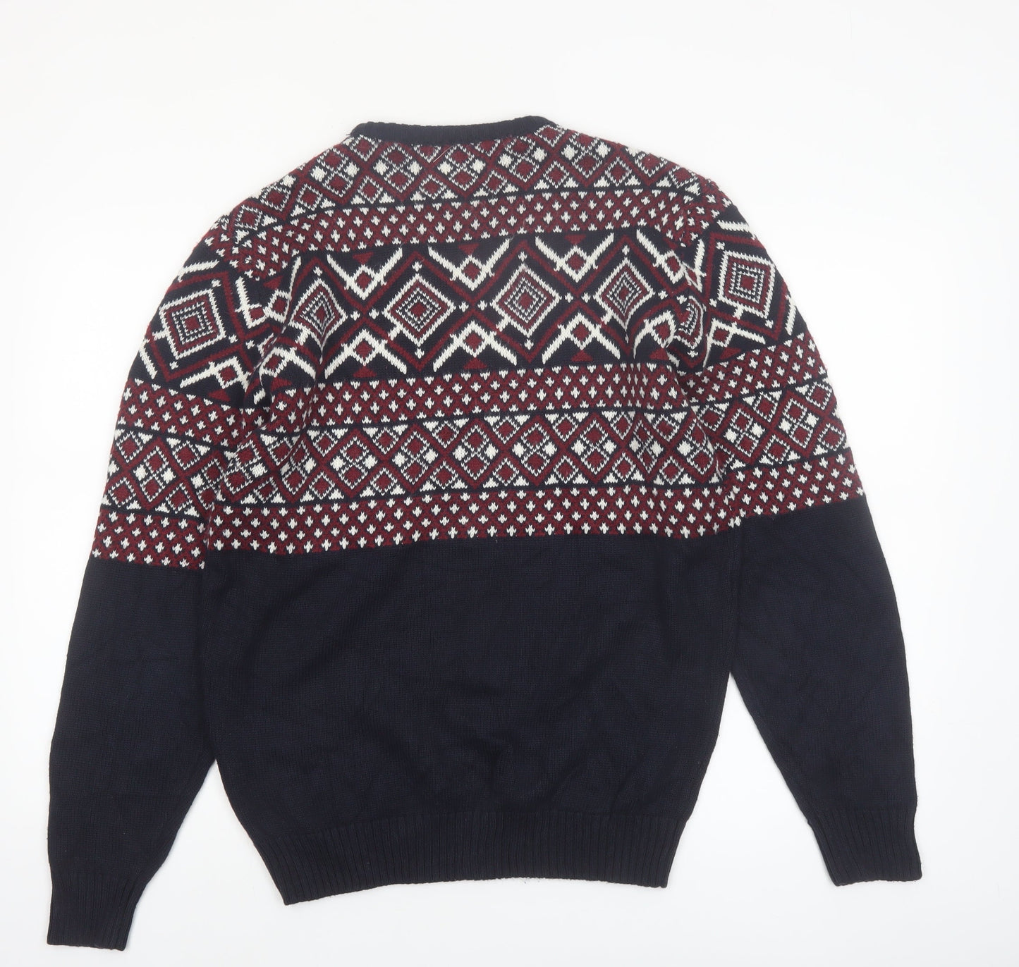 House Men's Multicoloured Fair Isle Knit Pullover Jumper M