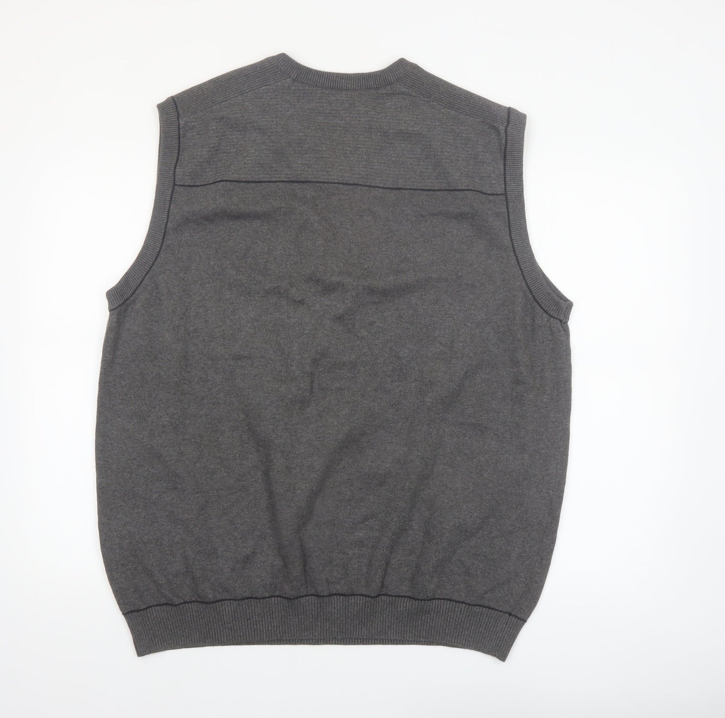 Cutter & Buck Men's Grey Cotton V-Neck Golf Vest Jumper XL