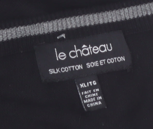 Le Château Men's Black Argyle Sleeveless Vest Jumper XL Silk Cotton