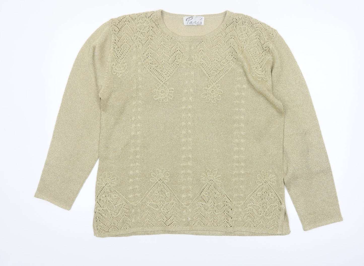 Style de Paris Women's Beige Knit Pullover Jumper Size M